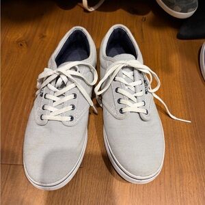 Vans Low-Top Canvas Sneakers in Light Gray and Navy